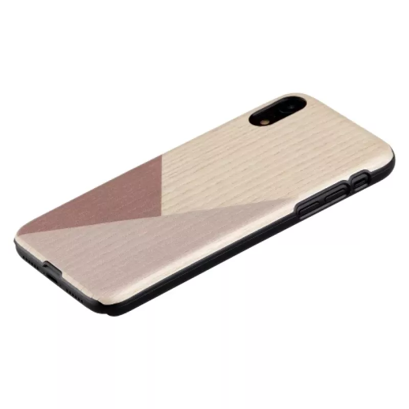 Smartphone case man and wood for iPhone XR — tulip black, protective hard shell