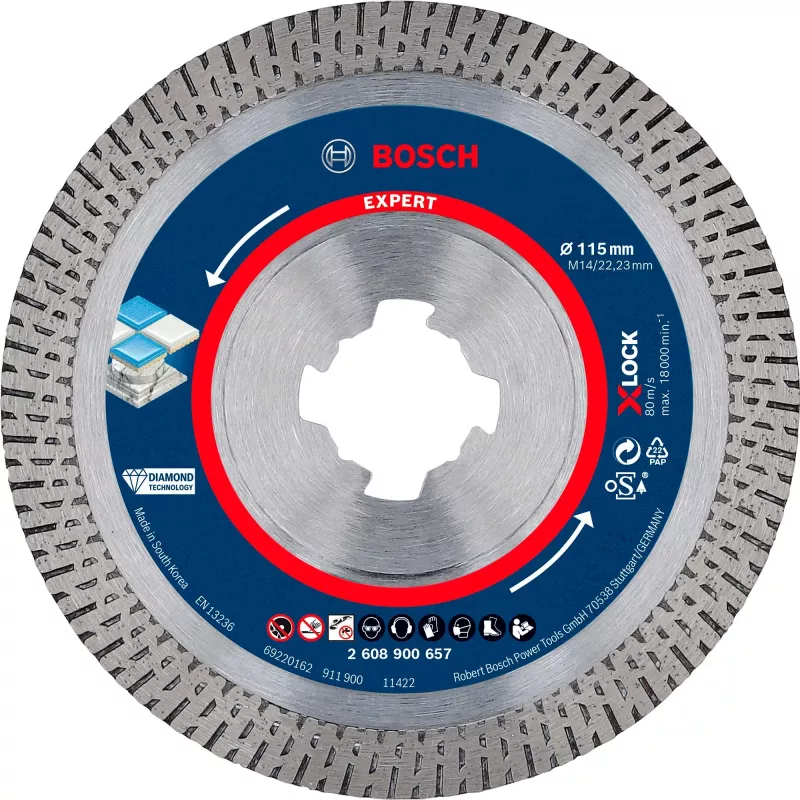 Bosch Expert HardCeramic X-LOCK Diamond Cutting Disc, 115 mm, 2608900657