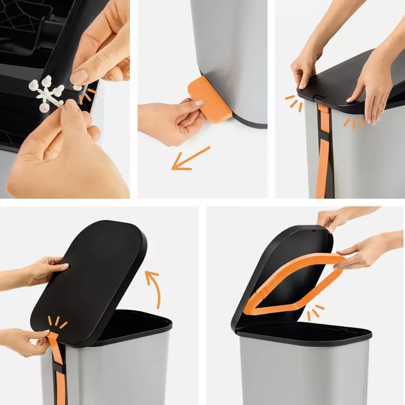 ROTHO Ribo Silver - pedal bin – 35l
