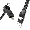 4-in-1 cable BlitzWolf BW-HDC7 — USB-C, Lightning, USB-A, Micro-USB 1.2m 240W black