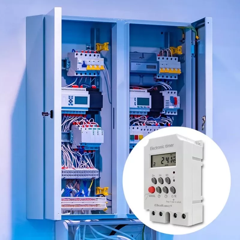 DIN-rail electronic timer QOLTEC PC0629 — 24V supply, 16A output