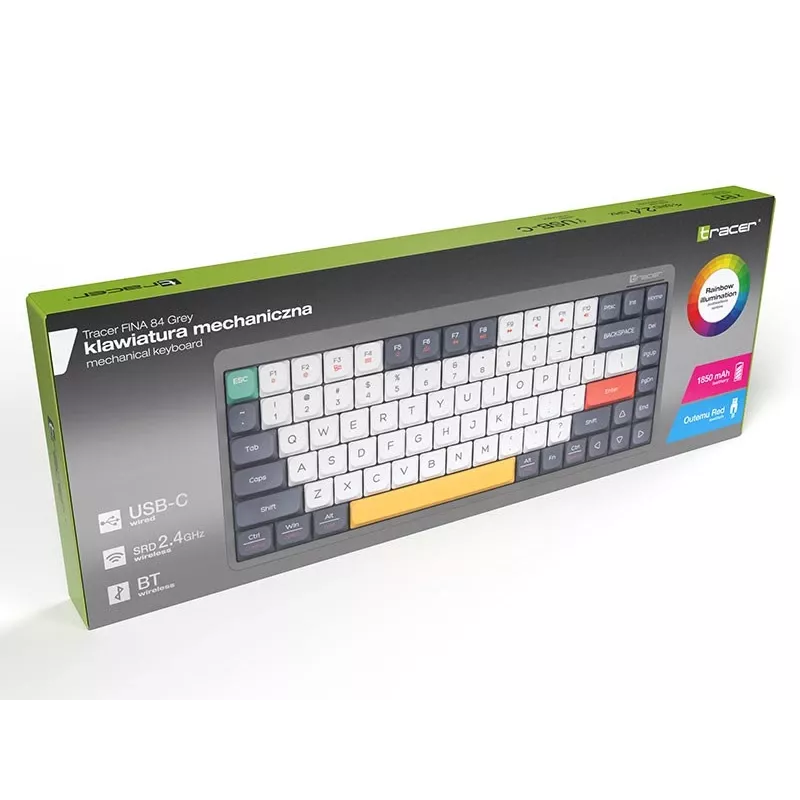 Mechanical keyboard Tracer FINA 84 Grey (Outemu Red Switch) TRAKLA47279