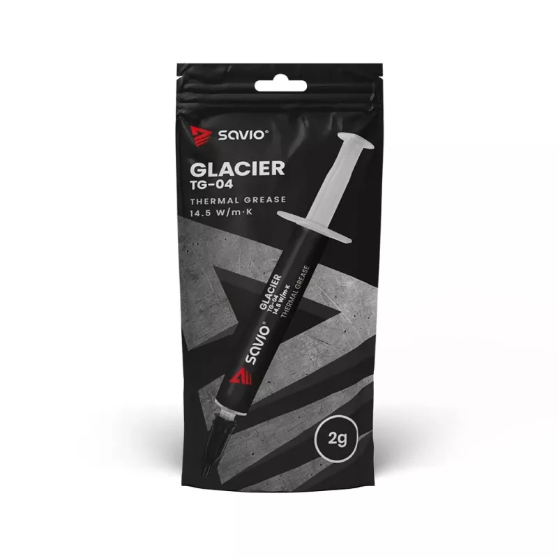 Thermal paste SAVIO TG-04 2g — high-performance CPU/GPU thermal grease, density 2.81 g/cm³, grey, 2 g