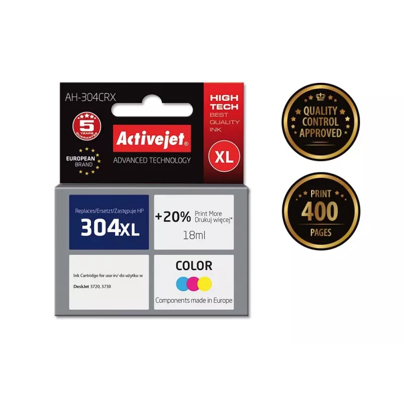 Activejet AH-304CRX Ink (replacement for HP 304XL N9K07AE; Premium; 18 ml; 400 pages, color)