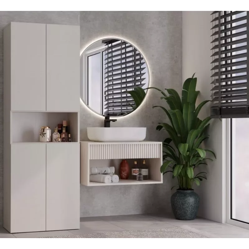 Bathroom Cabinet Nel DK 1K Basket Casmere Colour