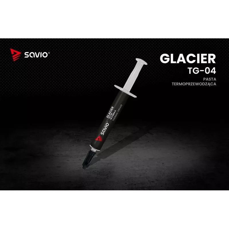 Thermal paste SAVIO TG-04 2g — high-performance CPU/GPU thermal grease, density 2.81 g/cm³, grey, 2 g