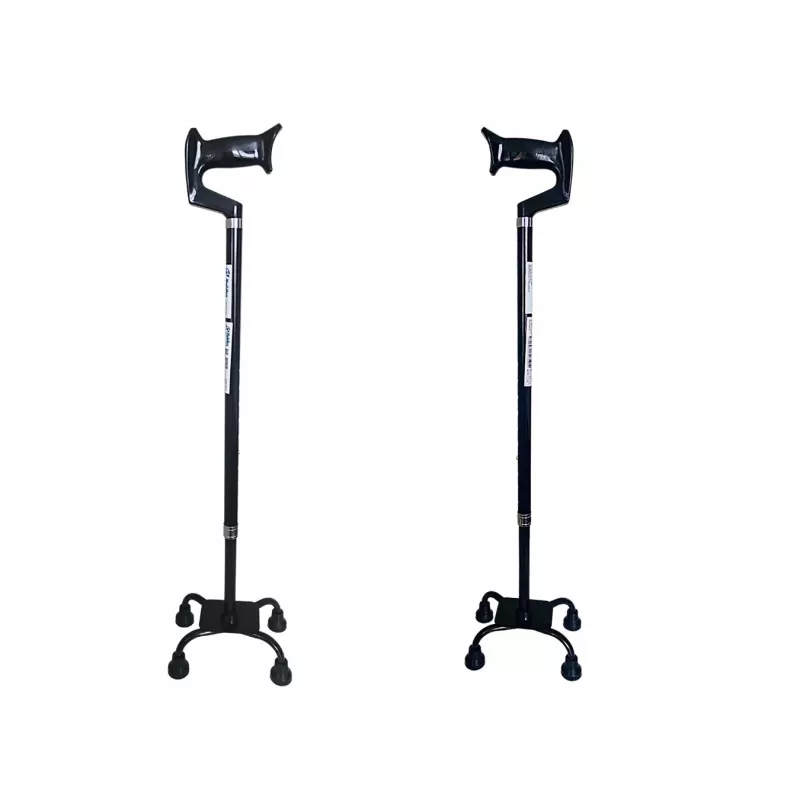 Quad cane mobility aid, four-point walking cane