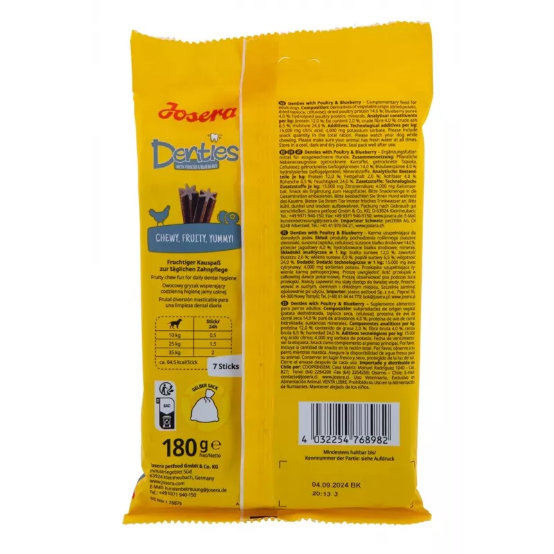 JOSERA Denties Poultry with blueberries - Dog treat - 180g