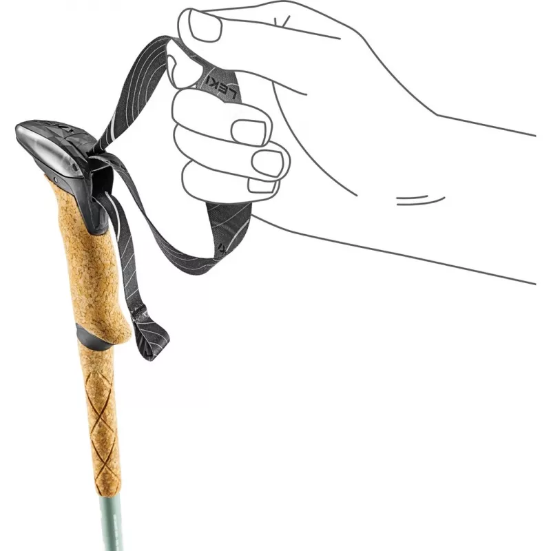Trekking poles Leki Makalu Lite adjustable 90–125 cm, grey-green