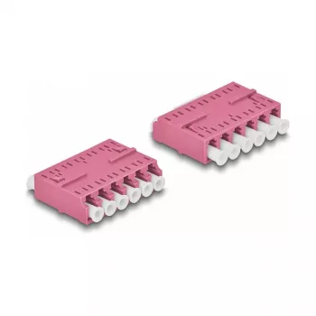 DeLOCK Optical Fiber Coupler HD LC Hexaplex female to LC Hexaplex female violet