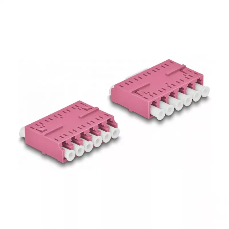 DeLOCK Optical Fiber Coupler HD LC Hexaplex female to LC Hexaplex female violet