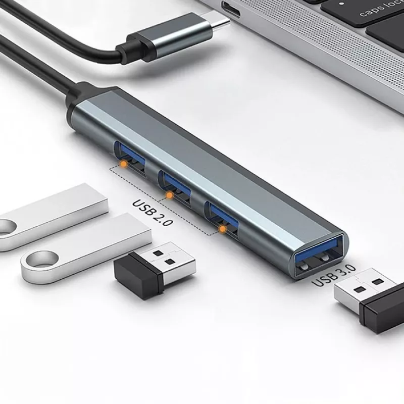 USB hub QOLTEC 53792, USB-C 3.1 to 4‑port (USB 3.0 x1, USB 2.0 x3)