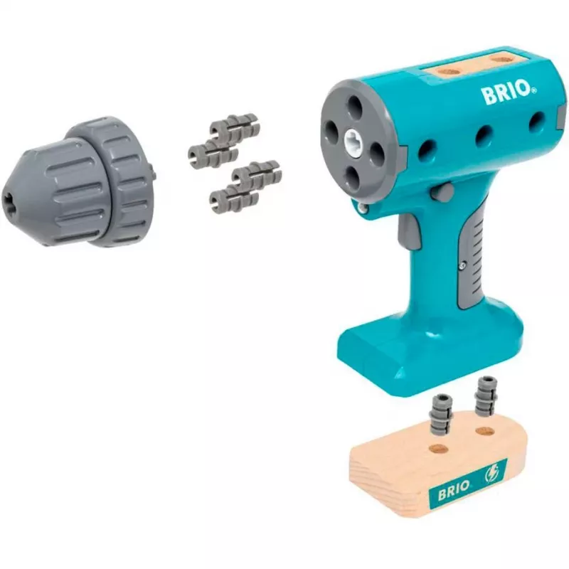 Cordless screwdriver toy BRIO Builder model 63460000 — realistic design, battery-powered play tool