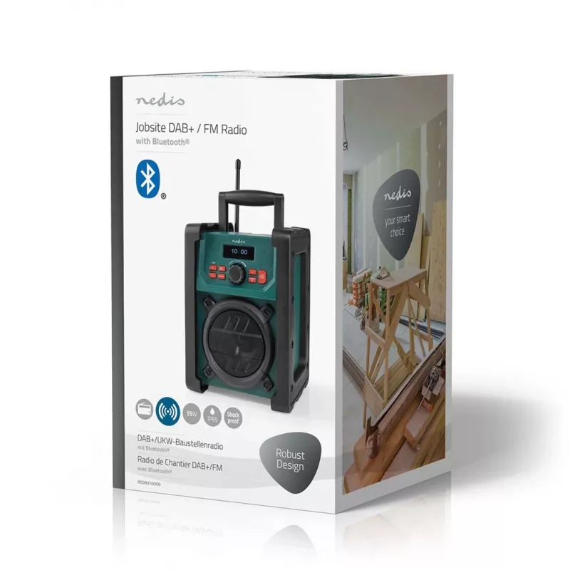 Radio Nedis RDDB3100GN 15W Bluetooth IP65 Black/Green