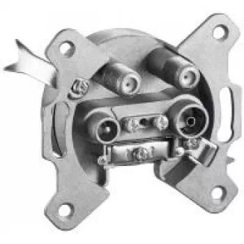 Wentronic Goobay 4-Hole Antenna Socket, 2dB - through or end socket, DC pass-through (67049)