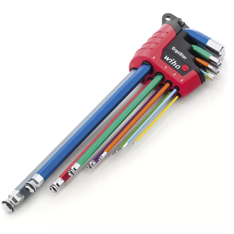 hex key set in ErgoStar holder, Screwdriver 9-piece, MagicRing holding function