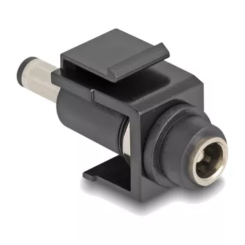 DeLOCK Keystone Module DC 5.5 x 2.1 mm female to DC 5.5 x 2.5 mm male black