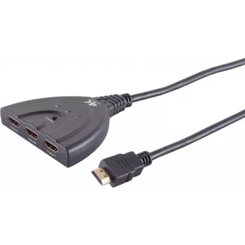 HDMI switch ShiverPeaks 05-02007 3x1 4K60Hz — 3 inputs to 1 output, UHD 3840x2160@60Hz