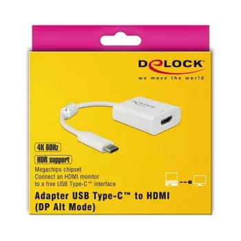 Video Cable Adapter DeLOCK 63937 USB Type-C to HDMI 0.1m White