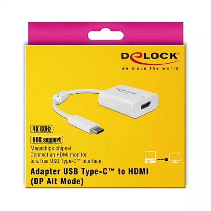 Video Cable Adapter DeLOCK 63937 USB Type-C to HDMI 0.1m White