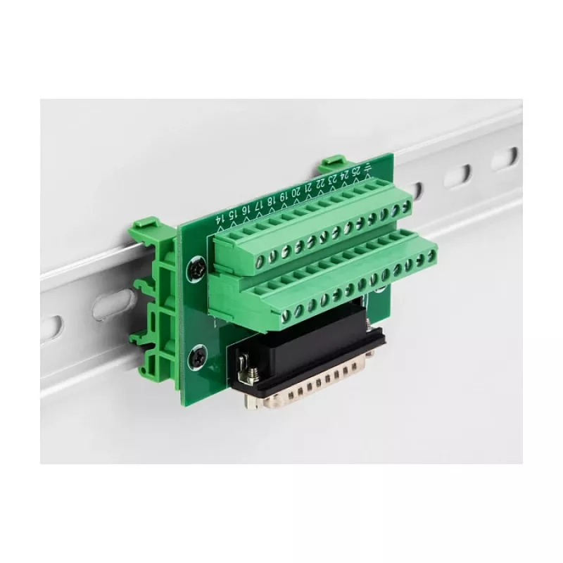 DeLOCK D-Sub 25 pin female to Terminal Block for DIN rail 51mm x 86mm x 30mm