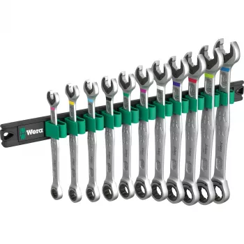 Wera 05020014001 9630 Magnetic rail 6000 Joker 1 ratcheting combination wrench set, 11 pcs