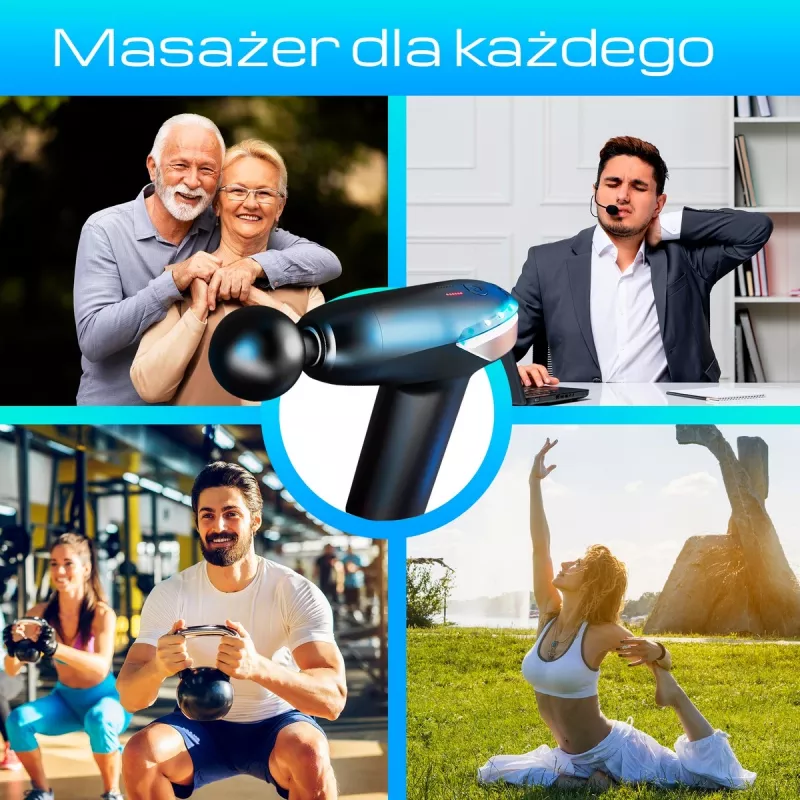 Massage Gun Extralink MSG-02-LITE 3200 RPM 6 tips