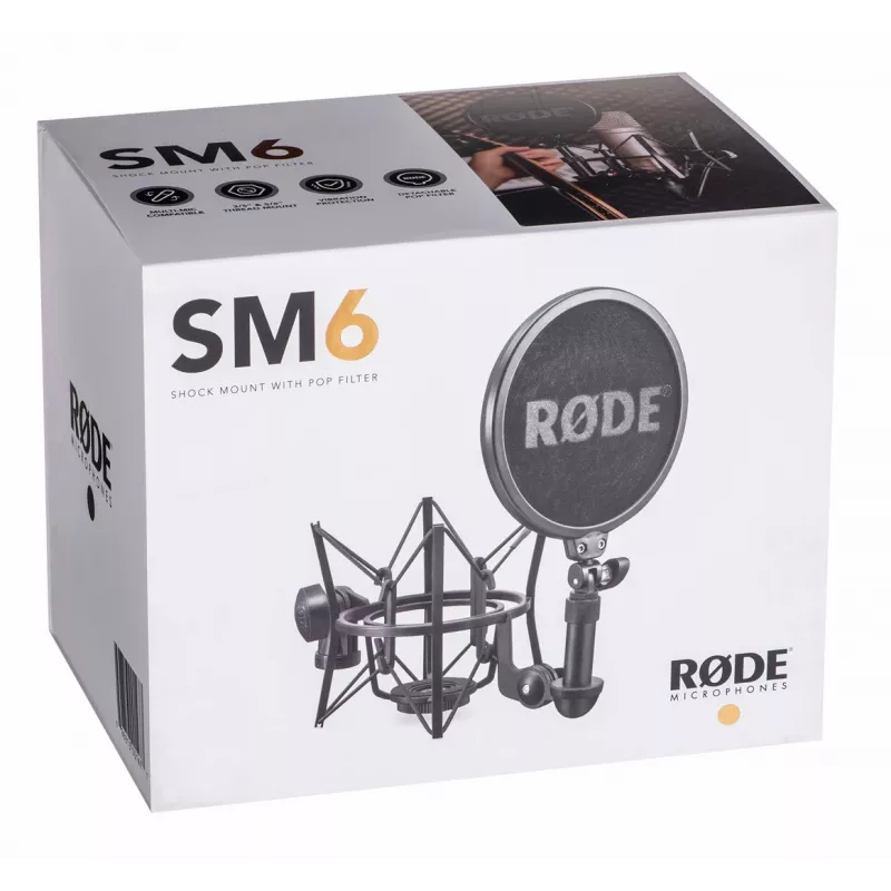 Microphone RØDE SM6 — black, weight 0.682 kg, dimensions 210×133×210 mm