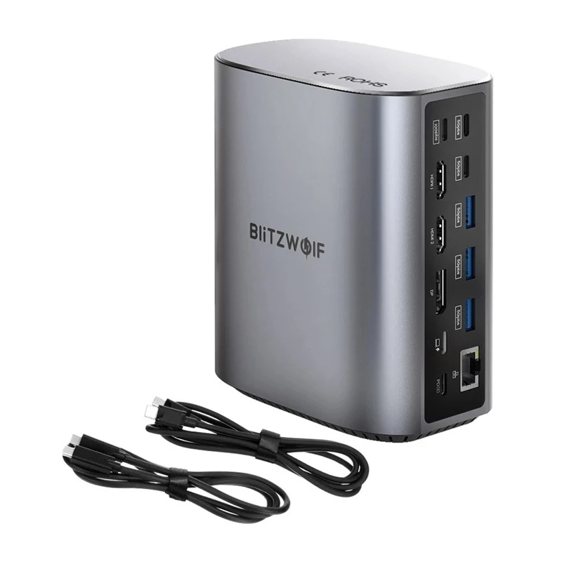 Docking station BlitzWolf BW-TH15 17in1 — 2x HDMI, DisplayPort, 4x USB-C