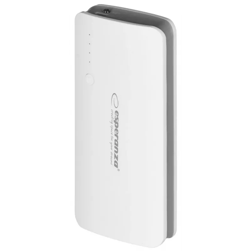 Portable charger Esperanza EMP106WE Radium — 8000 mAh, 3-device output, Micro-USB input, 5V/2A & 5V/1.5A/1A outputs, grey