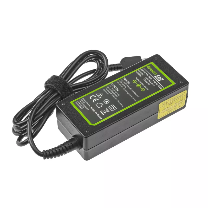 Power adapter Green Cell AD38AP 65W for Lenovo laptops, 20V 3.25A, 1.2 m cable, black