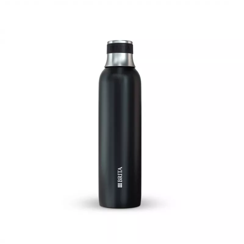 BRITA carbonating bottle 650 ml, stainless steel, black, dishwasher-safe