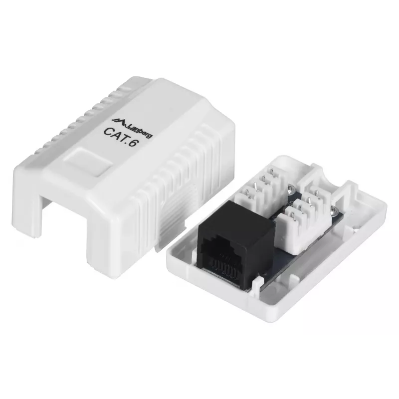 LANBERG outlet box RJ-45 OU6-0001-W, Cat6, white