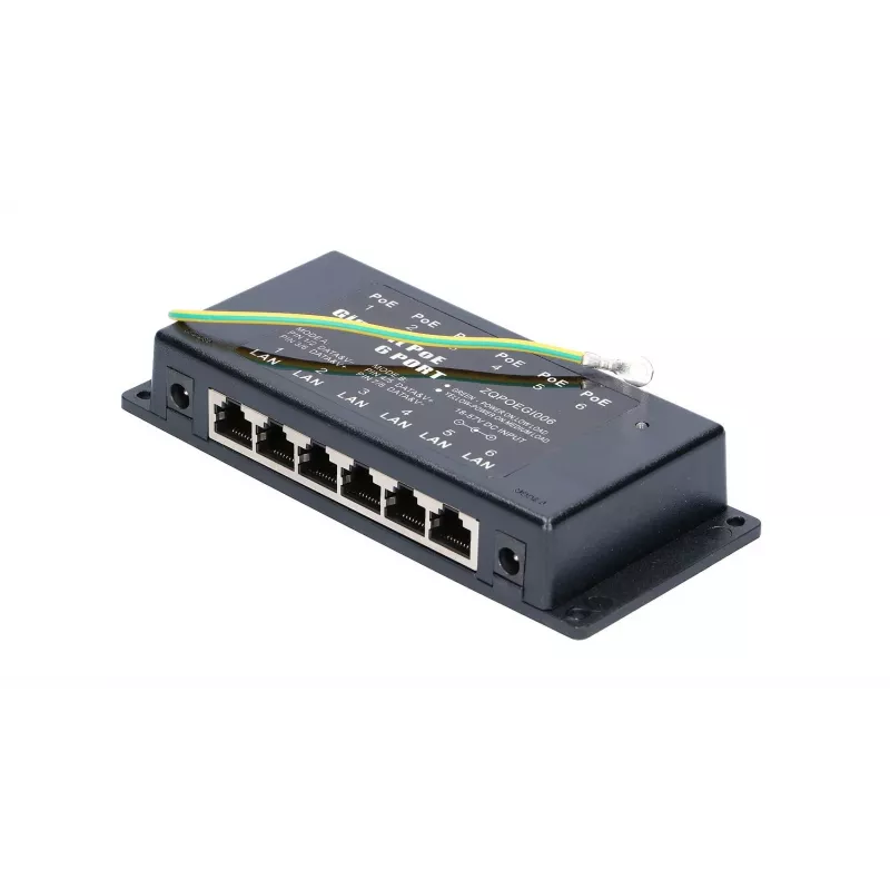 PoE Injector Extralink Gigabit 6 Port 6x 1000Mb/s RJ45