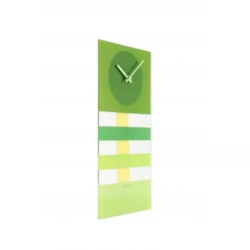 NeXtime klok 2855gn Bold Stripes, 19 x 38 cm, Wall, Green