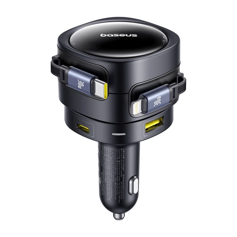 Car Charger Baseus Enjoyment Max 90W with USB-C, Lightning and USB-A ports