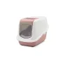 Covered cat litter box Savic Nestor White-Pink, hooded enclosed tray, 56×39×38.5 cm