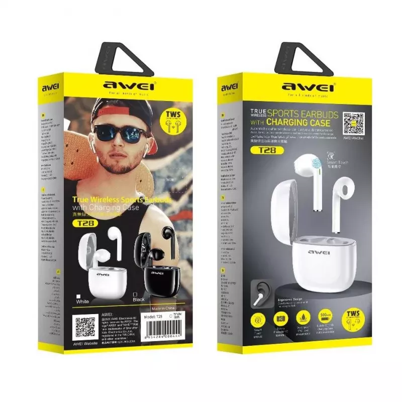 Earphone Awei T28 TWS docking White