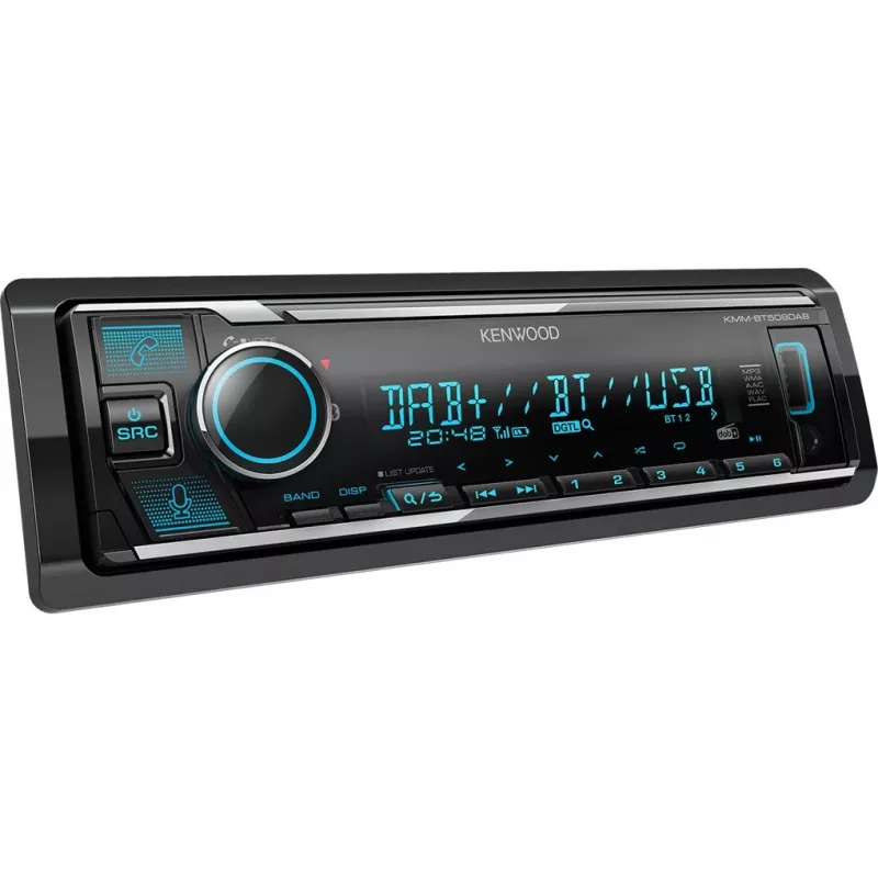 Electronics KMM-BT508DAB, black, 1 DIN, 200 W, 50 W, 24 h, AAC, FLAC, MP3, WAV, WMA