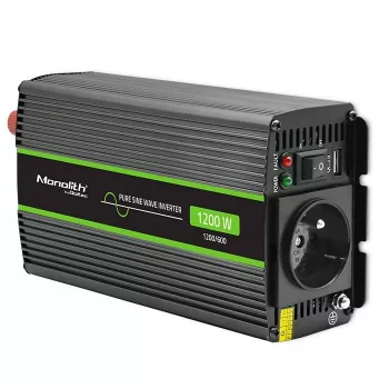 Car inverter Qoltec Monolith 1200 W Black 24 V
