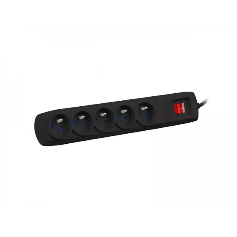 Surge protector NATEC Bercy 400 — 5 sockets, 3 m cable, black