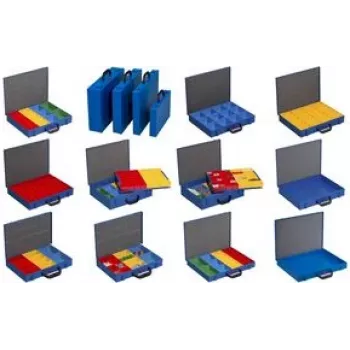 Small Parts Case allit EuroPlus Pro M 44H-48 blue – metal organiser box, portable storage for hardware