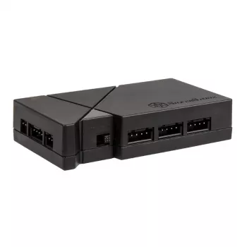 Fan speed controller SilverStone LSB01 — 3-channel manual controller, black, plastic housing, 46×19 mm