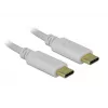 Delock - USB-C / power cable - 24 pin USB-C (M) to 24 pin USB-C (M) - 5 A - 15cm - USB-Power Supply (100 W), Supports Power Delivery 2,0 - White (85357)