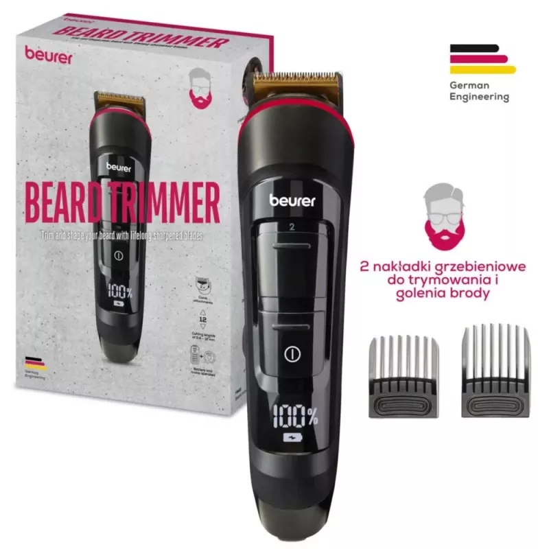 Beurer beard and stubble trimmer MN4 rechargeable precision cutting