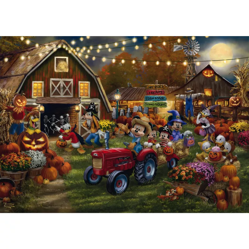 Jigsaw Puzzle, schmidt spiele Thomas Kinkade Studios Disney Mickey & Minnie Pumpkin Festival, 1000 pieces