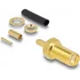 Coaxial SMA female crimp connector DELOCK 91785 for RG-174/RG-316 with heat-shrink sleeve