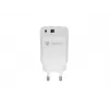 Wired mobile device charger NATEC NUC-2140, 30W, USB-C PD 3.0 + USB-A, Samsung AFC, White
