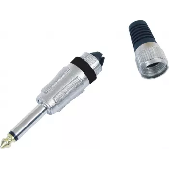 6.3 mm Mono Plug Omnitronic, model 30200694, nickel-plated audio connector
