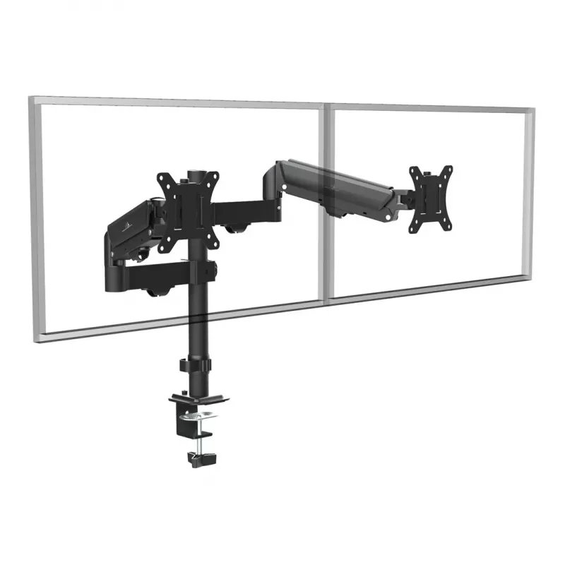 Maclean 2 monitor mount, gas spring, 17-32, 2-10kg, black, MC-136